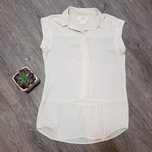 Joe Fresh * Ivory Sleeveless Popover Tank * Sz XS